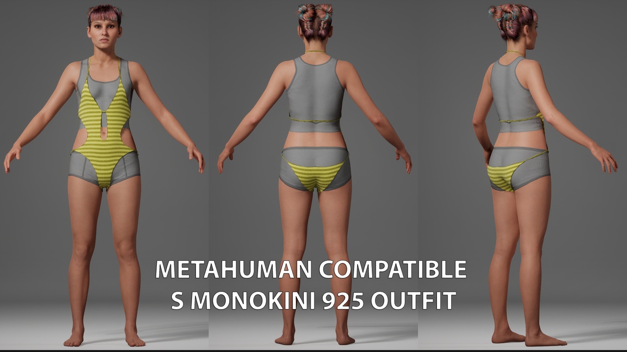 Media 1 for listing MetaHuman Compatible S Monokini 925 Outfit