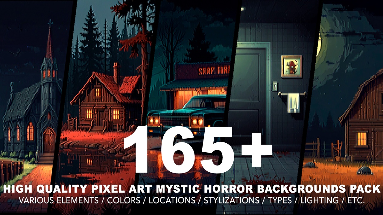Media 1 for listing 165+ MYSTIC PIXEL ART BACKGROUNDS