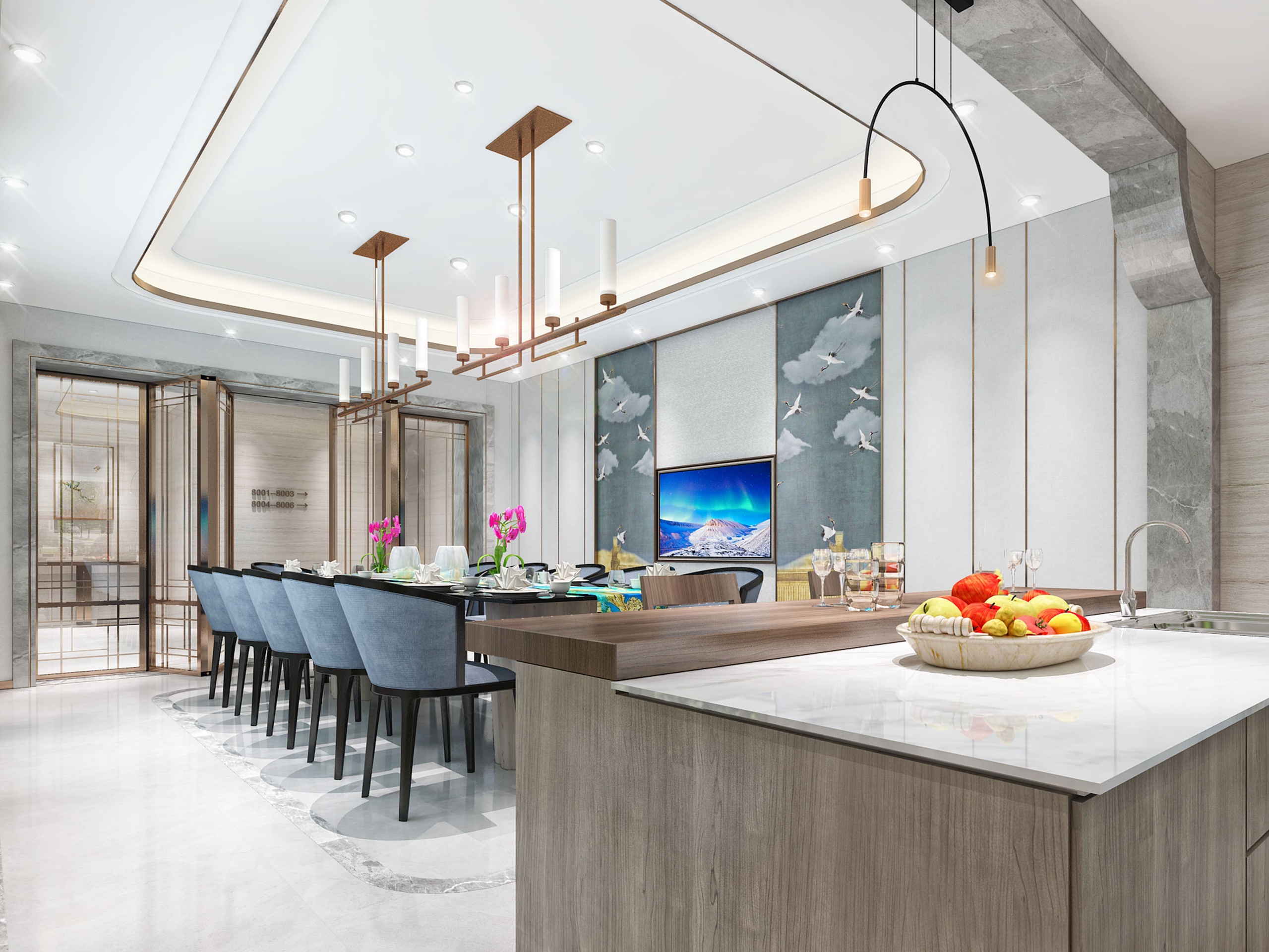 Media 1 for listing Luxury Hotel Dining Room | Modern Kitchen Island  Vol.02