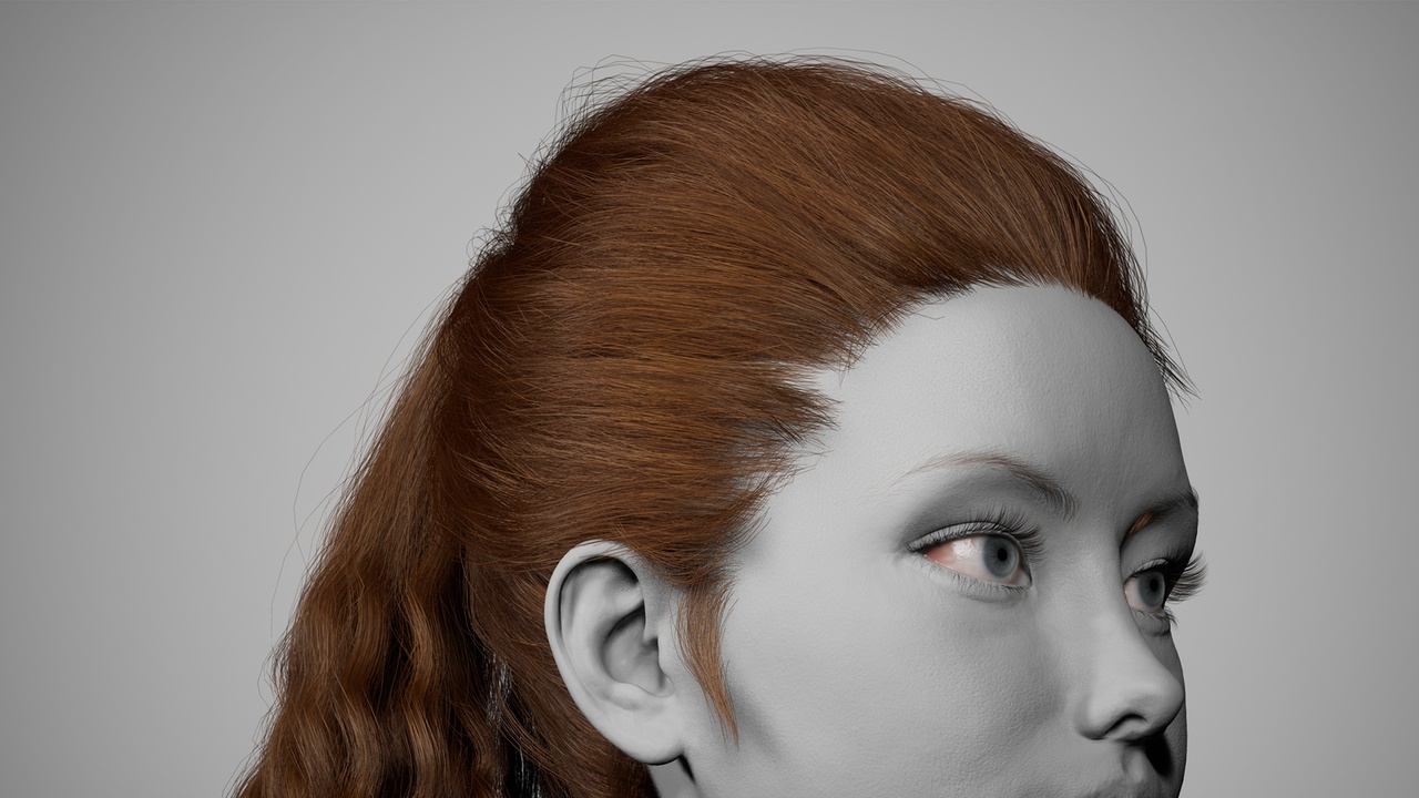 Media 1 for listing MetaHair 227- Groom hair for Metahumans - With low lowpoly version
