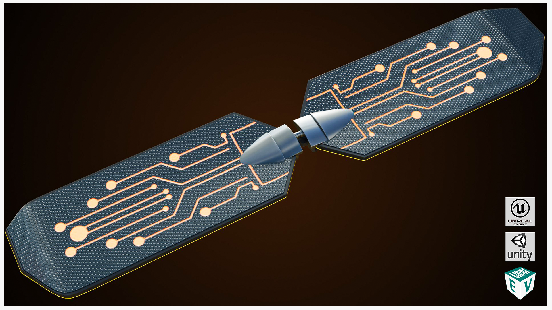 Sci-Fi Hoverboard 4 All PBR Unity UE Textures Included | Fab