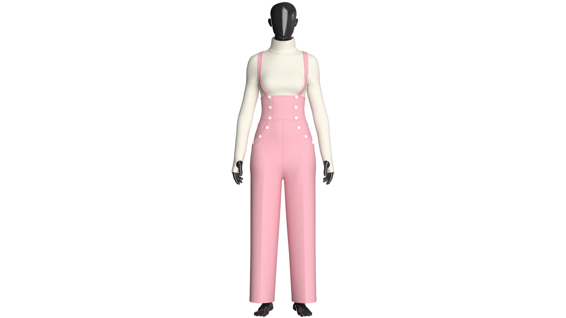 Media 1 for listing Girls Suspender Trousers With Sweater Outfit | High Poly
