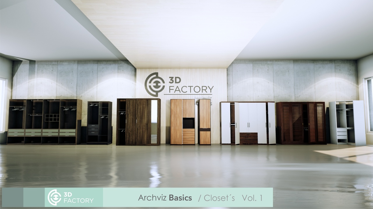 Media 1 for listing ArchViz Basics - Closet - Pack Vol.1