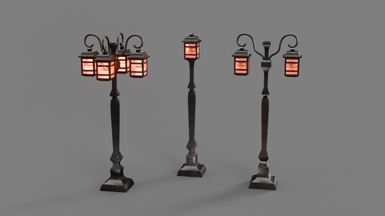 Media 1 for listing Classic Carriage Street Lamp Set (3 Variations)