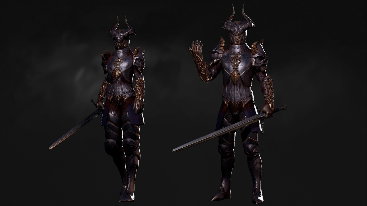 Horned Knight - RPG Dark Fantasy Modular Female and Male Characters | Fab, image size:1280x720