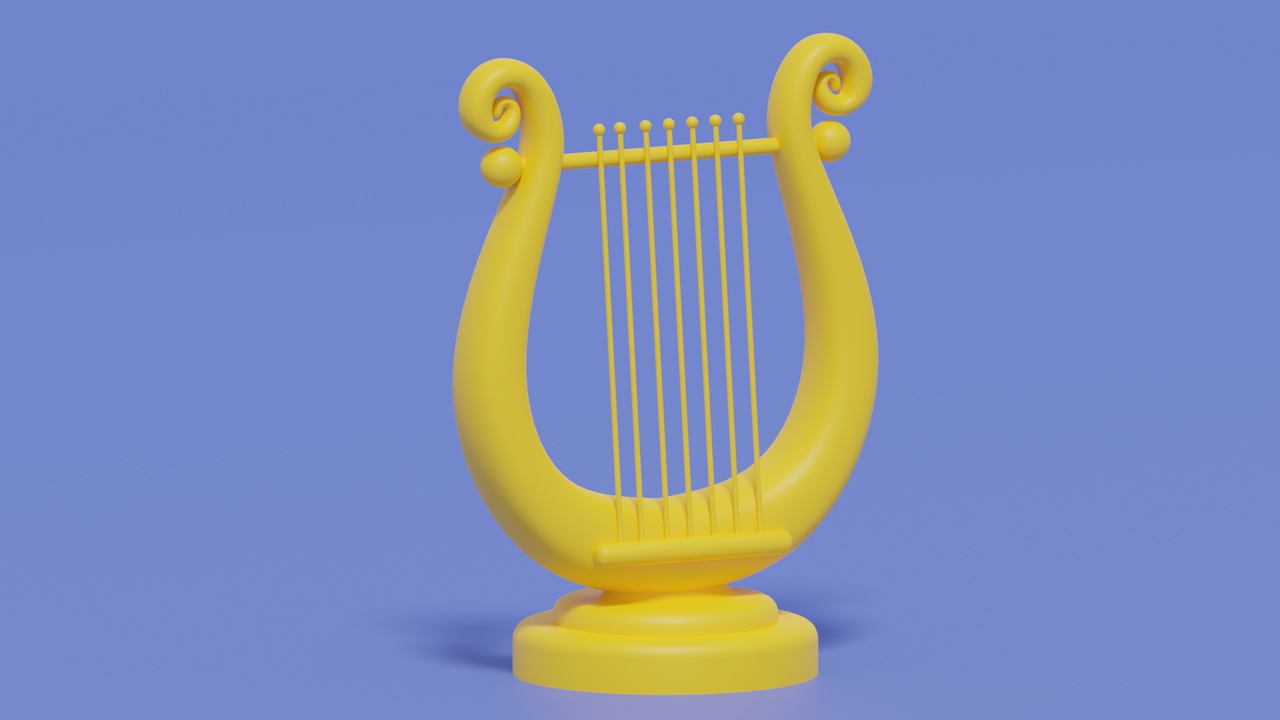 File multimediali per l'articolo Cartoon Golden Harp 3D model: 1