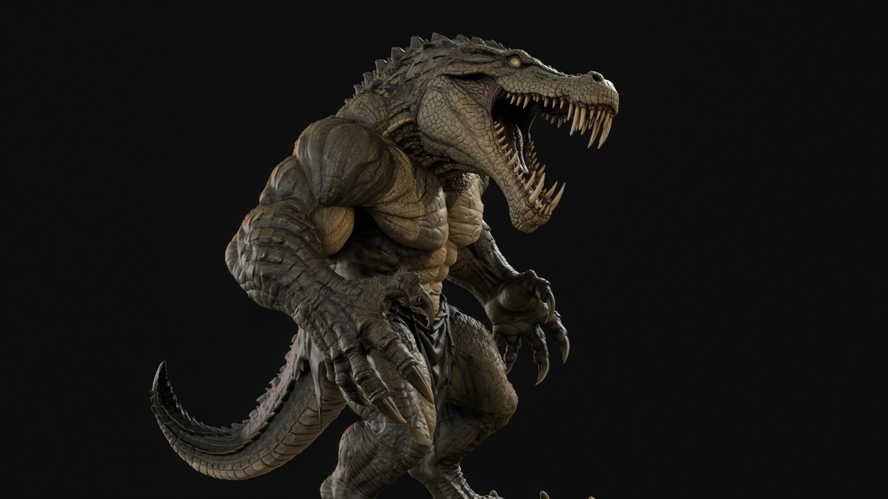 Media 1 for listing Mutant Crocodile Warrior 3D Print Ready