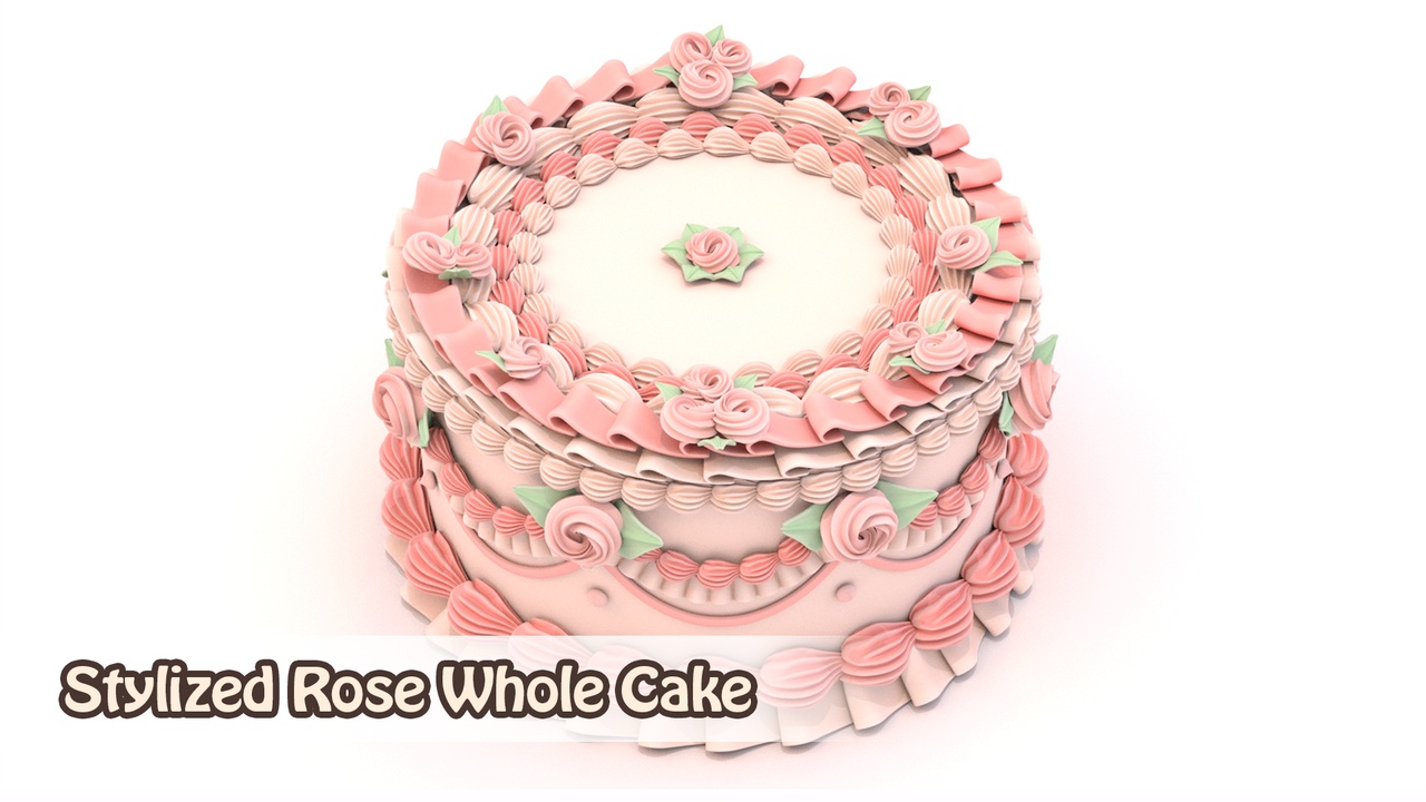 Media 1 for listing Stylized Rose Cake Whole Cake