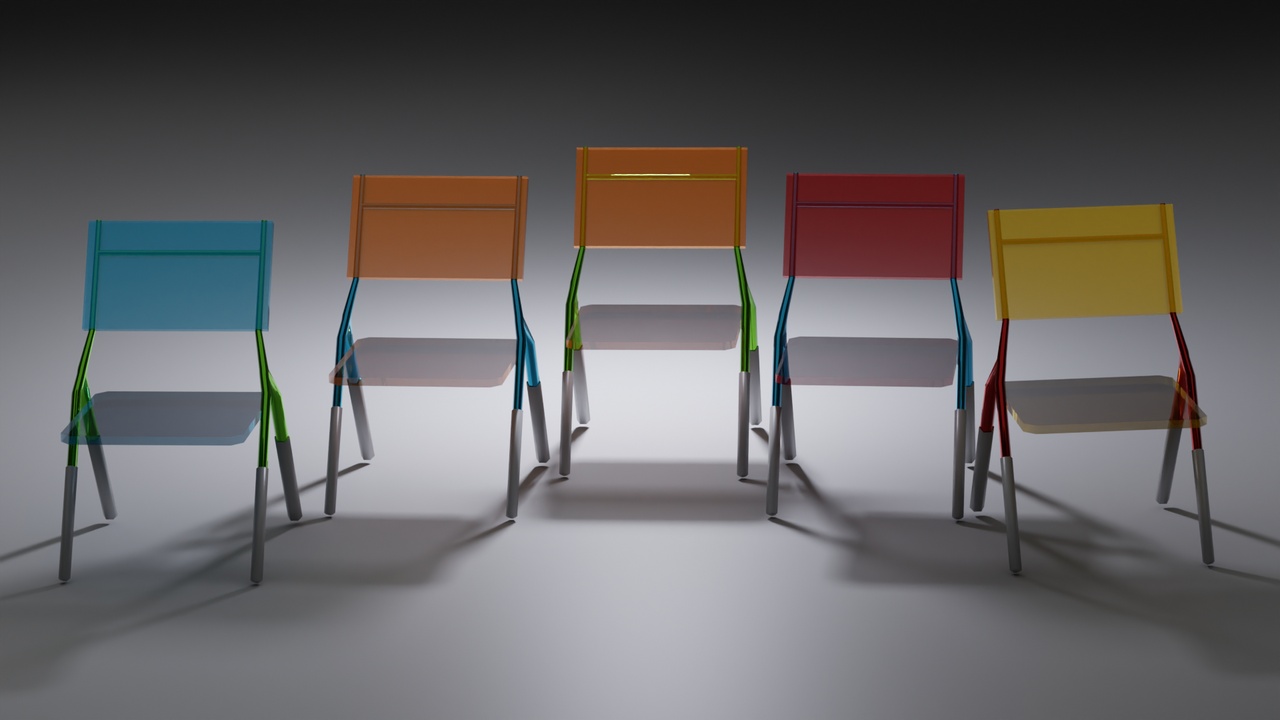 Stylized Plexi Chairs Low-poly ilanı için 1. medya