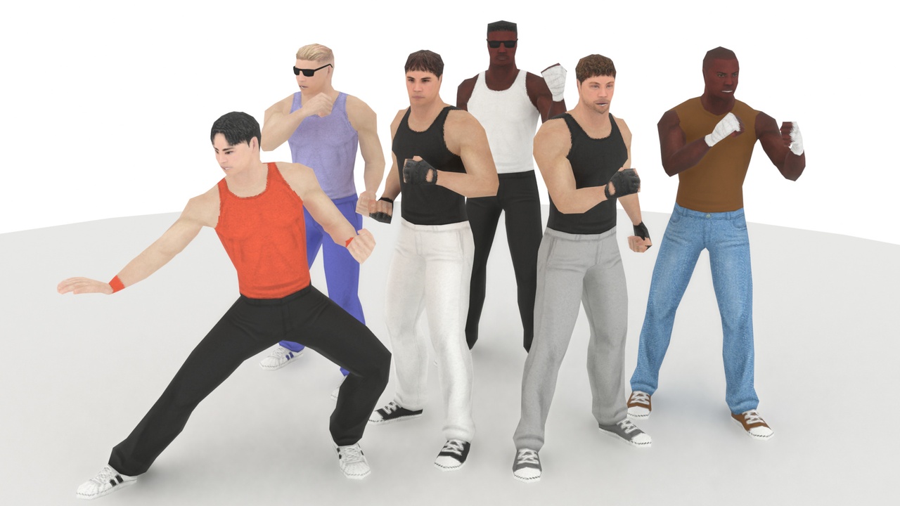 Media 1 for listing Beat 'Em Up Heroes - low-poly and Blender rigged