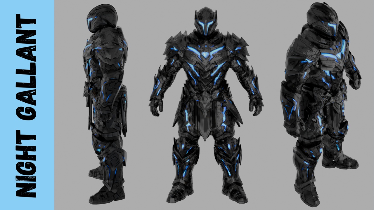Media 1 for listing NIGHT GALLANT WARRIOR ( RIGGED + ANIMATED )