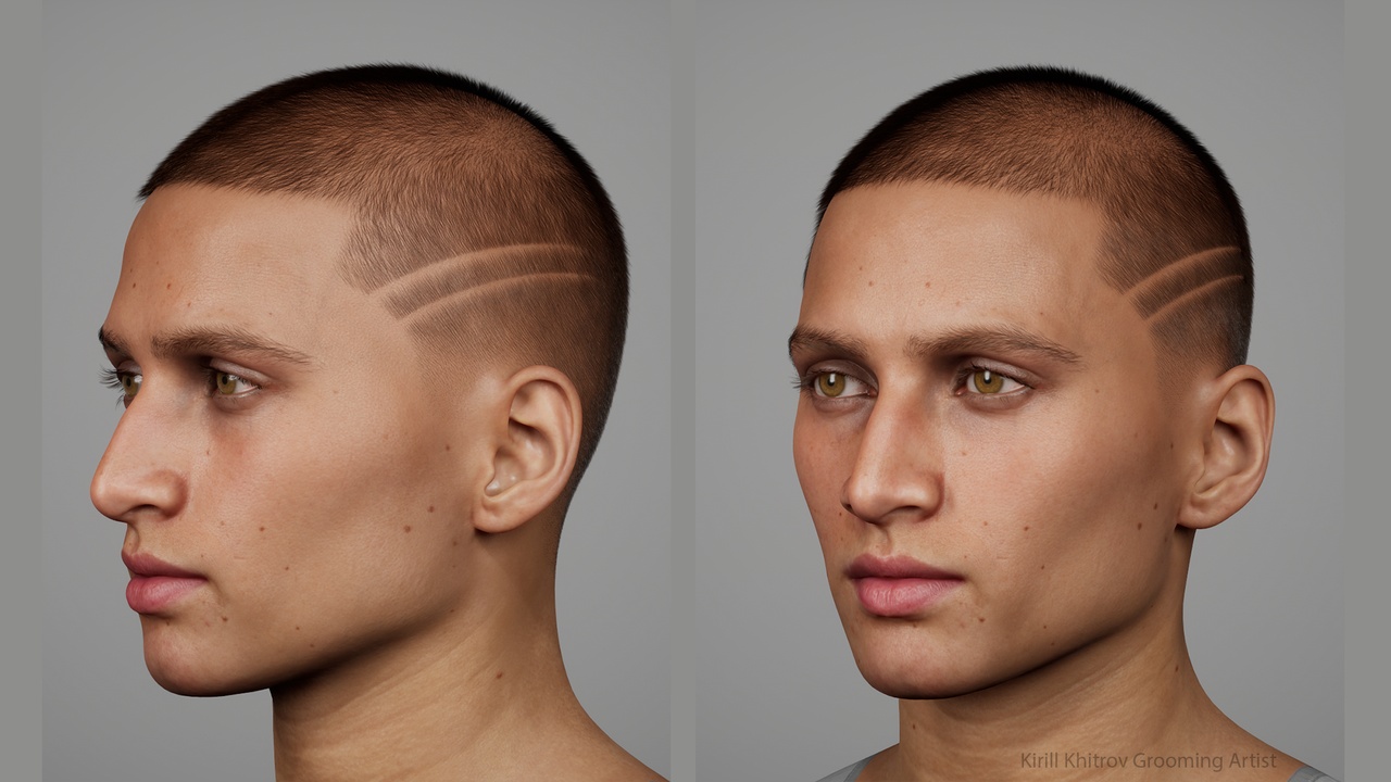 Media 1 for listing Curved Double Slash v2 Buzz Cut Groom for MetaHuman