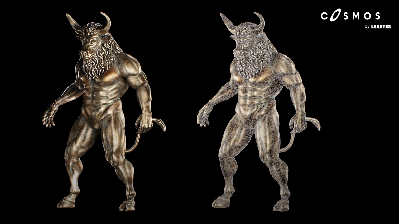 Media 1 for listing Minotaur Statue (Minotaur Statue Statues Sculpture Ancient Roman Prop 3D Art)