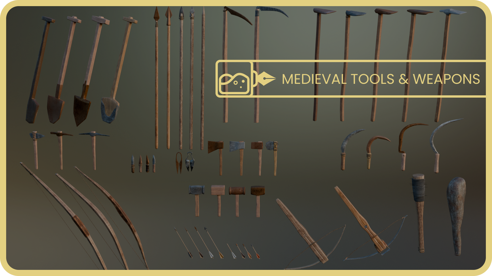Medieval Tools & Weapons 3D Asset Pack | Fab