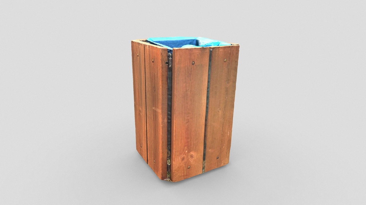 Media 1 for listing Wooden outdoor trash can