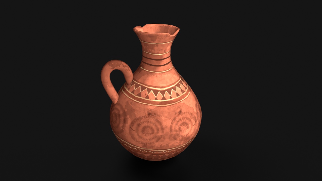 Media 1 for listing Handpainted stylized african jug, pot, jar