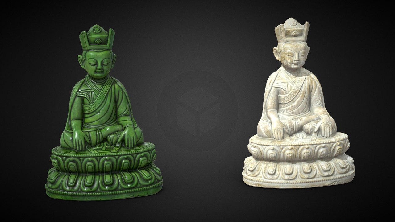 Media 1 for listing Tibetan Karmapa Lama Statues Jade and Marble