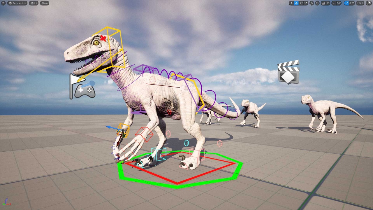 Media 1 for listing White Raptor Dinosaur Control Rig