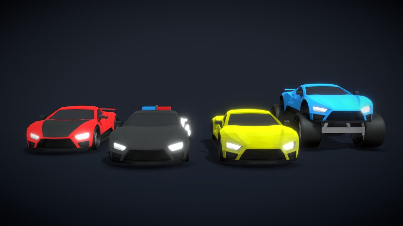 Media 1 for listing Low Poly: 3D Hyper Cars - 4 Vehicles PACK