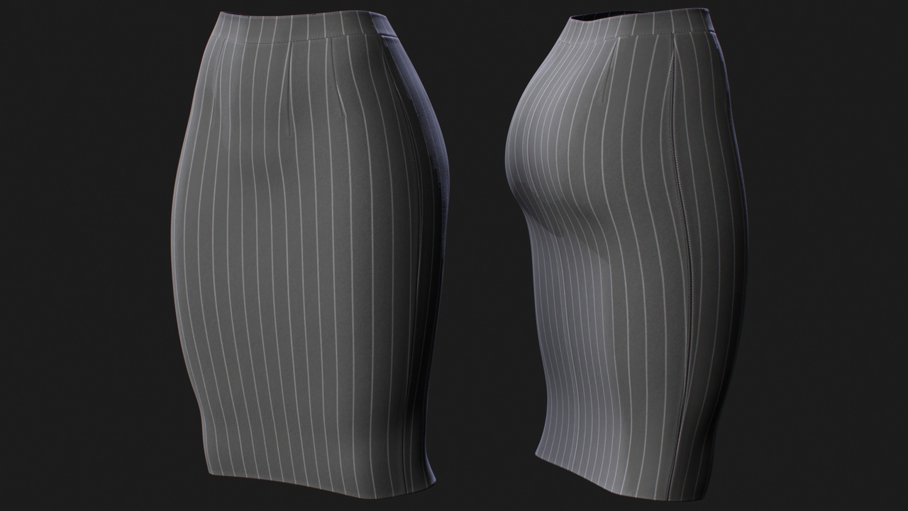Media 1 for listing Classic Pencil Skirt for MetaHuman – Parametric Wardrobe (MHPKG)