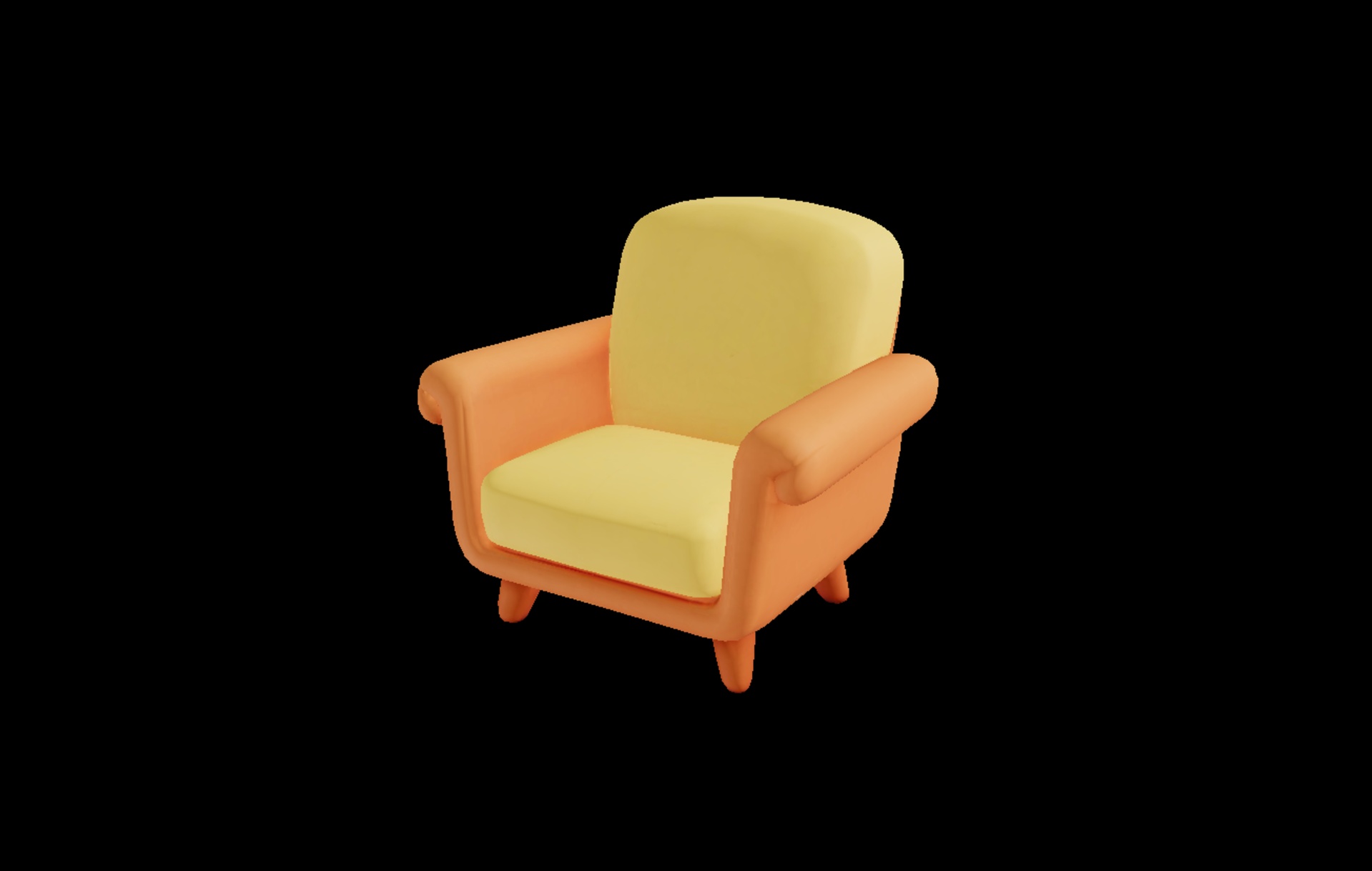 Media 1 for listing Stylized Armchair – Cozy Cartoon Lounge Chair