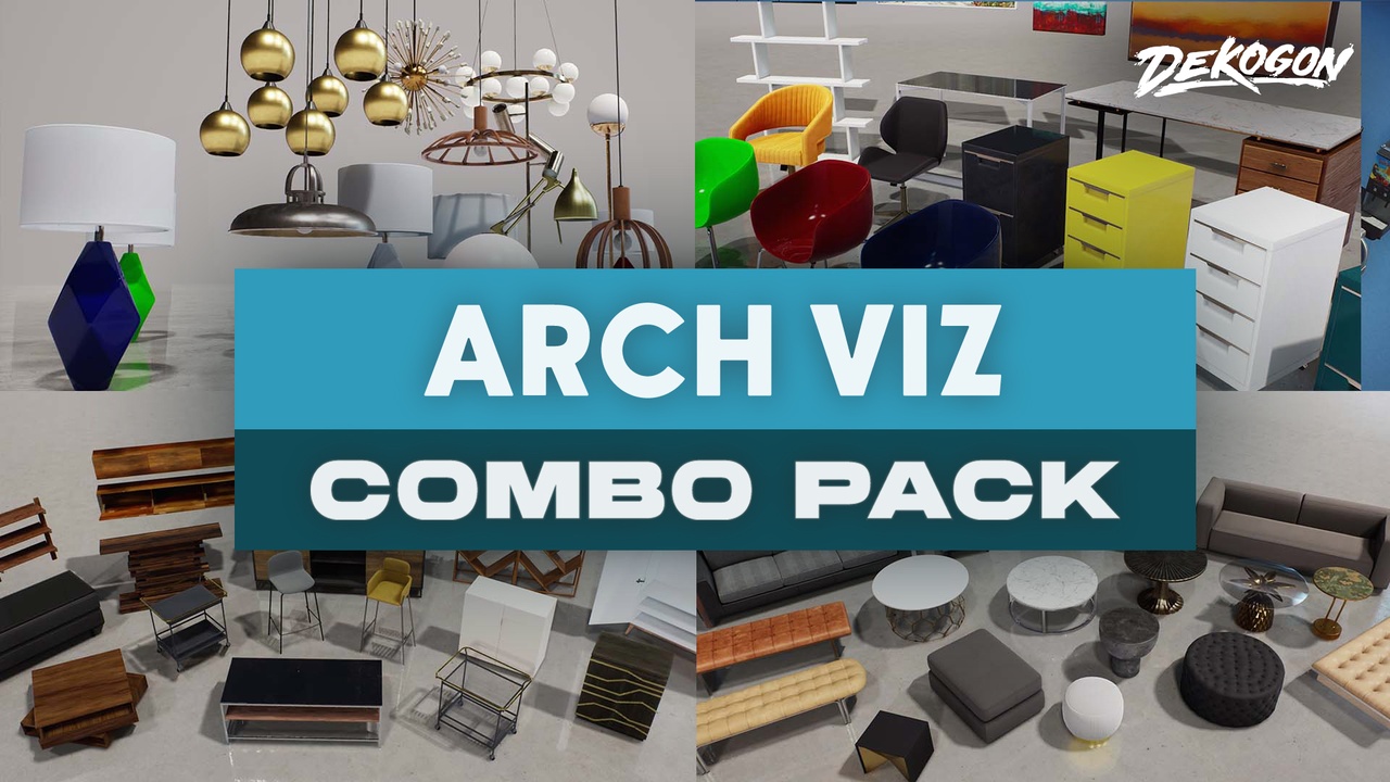 商品 Arch Viz - COMBO Prop Pack (VOL 1-3) 的媒体 1