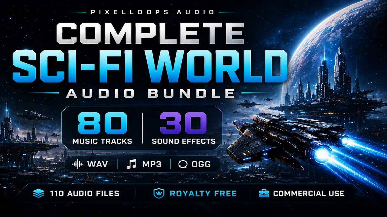 Media 1 for listing Complete Sci-Fi World Audio Bundle – 80 Music Tracks + 30 Sound Effects