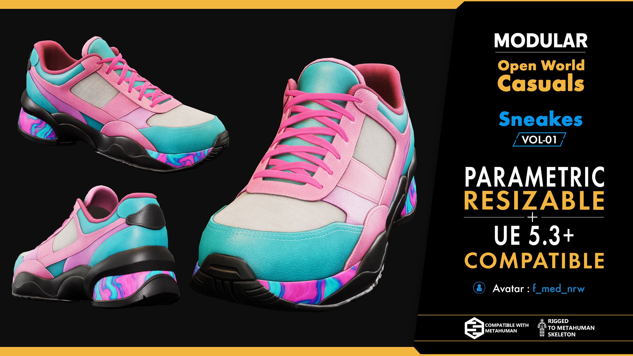 Media 1 for listing 3D Sneakers Model For Metahumans