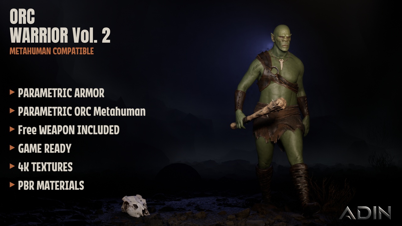 Media 1 for listing MetaOrc Warrior Vol.2 - MetaHuman Compatible