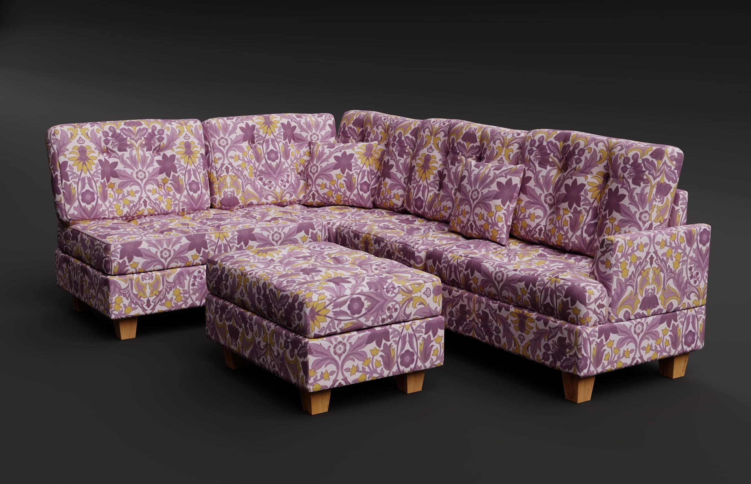 Media 1 for listing Tufted Fabric Sofa 05