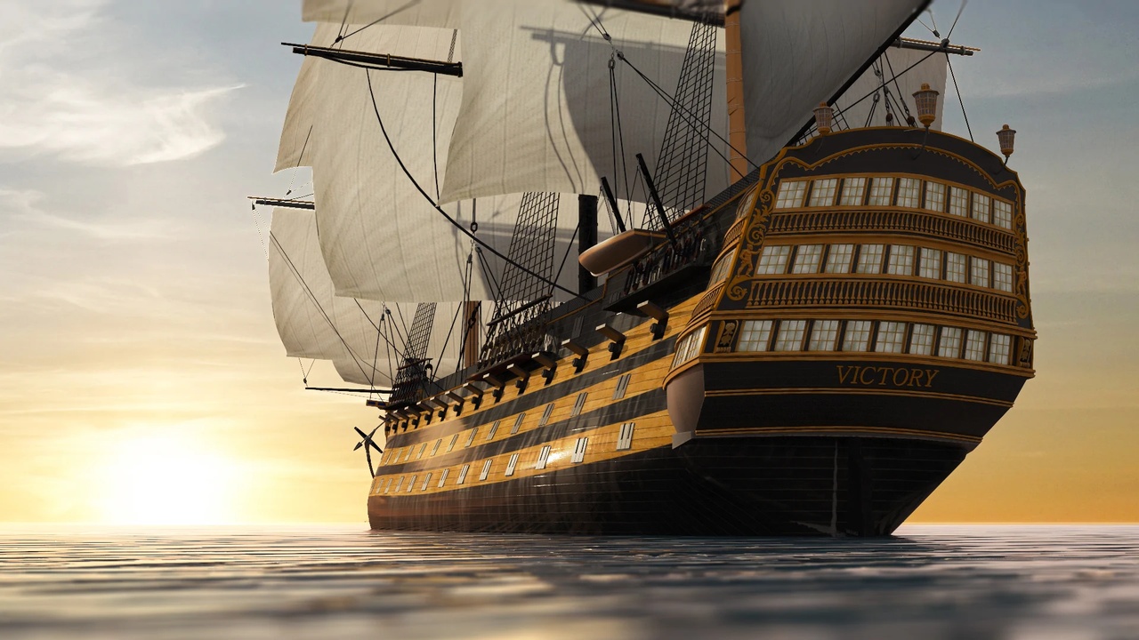 Media 1 for listing Historic HMS Victory Wooden Warship 3D Model | PBR High Detail