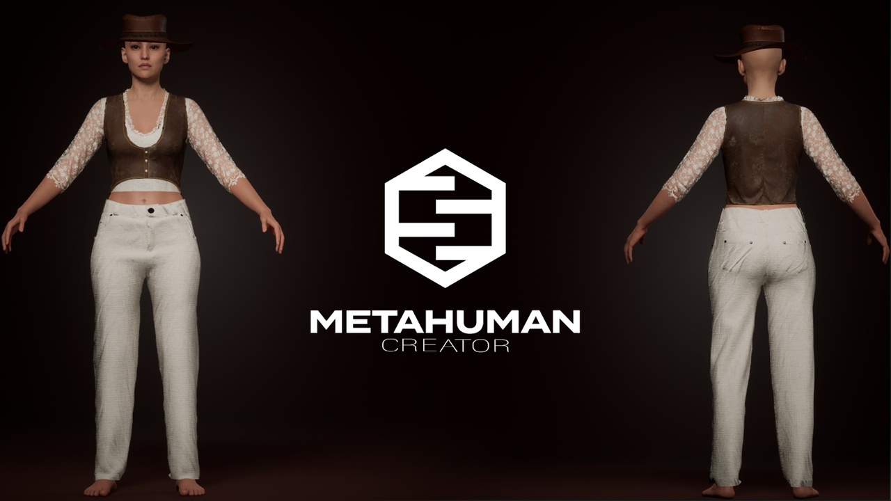 Media 1 for listing CowGirl outfit Metahuman Wardrobe cloth