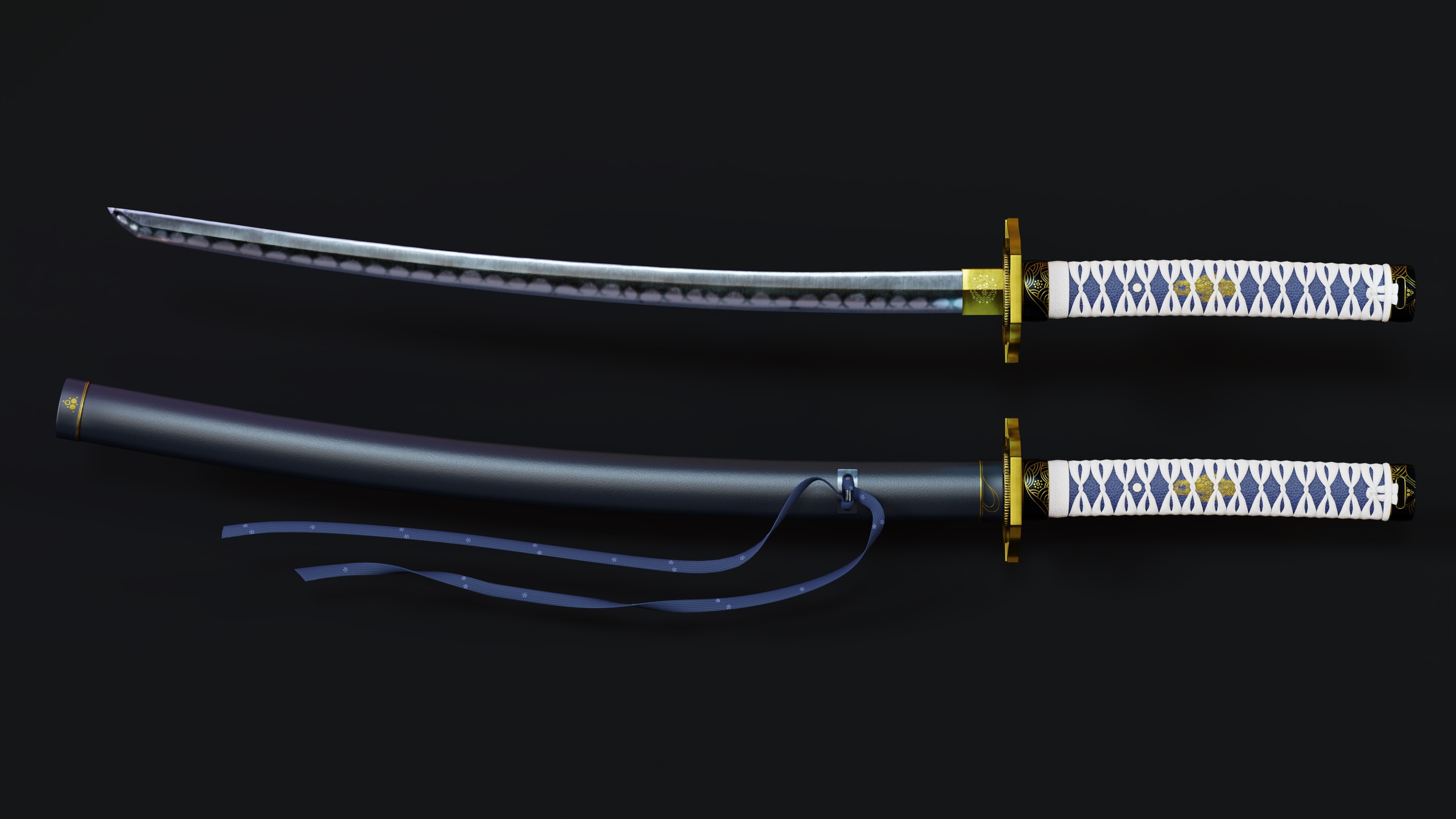 Media 1 for listing Fantasy Katana & Scabbard [4K Textures, Game Ready]