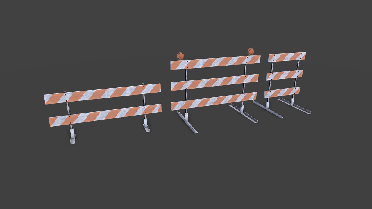 Media 1 for listing Traffic Barricade Low-poly PBR
