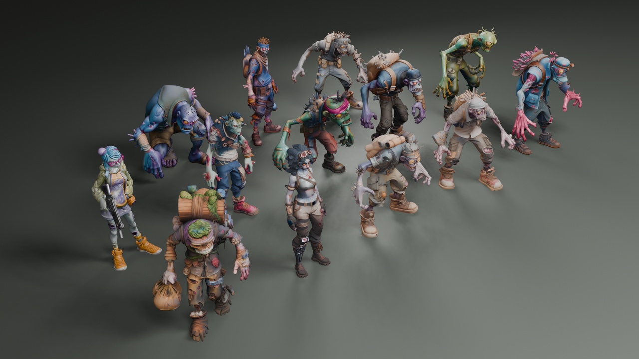 Media 1 for listing Stylized Zombies (LowPoly)🧟