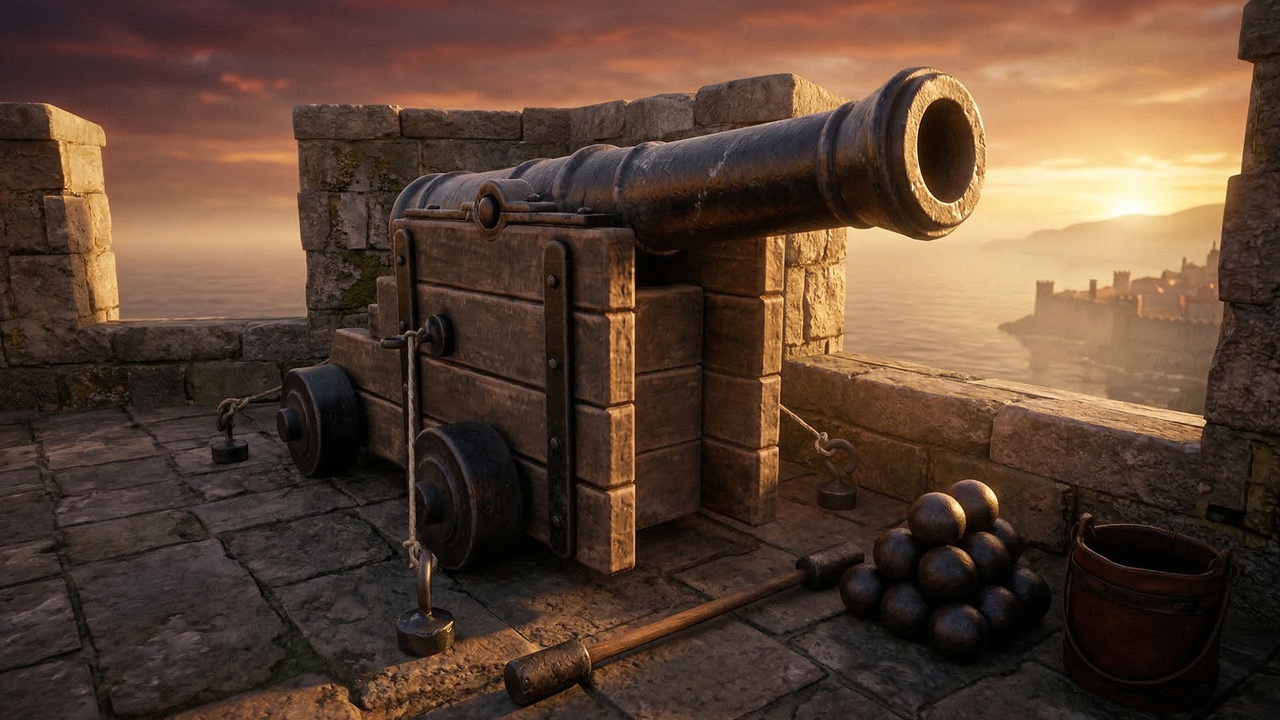 Media 1 for listing Ancient Naval Cannon | Historical Pushka | Game Ready Asset | UE5 | PBR