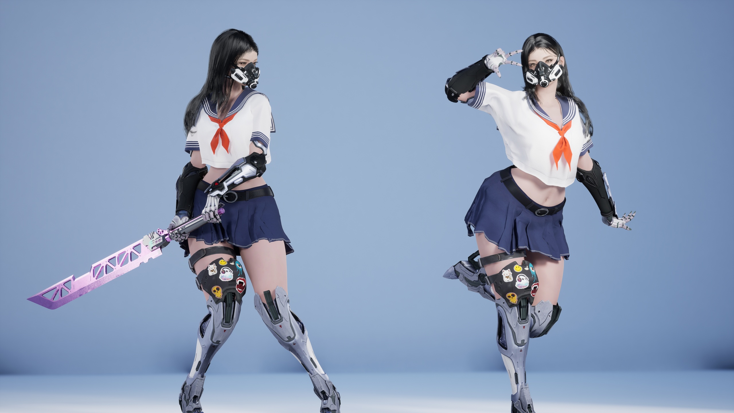 Media 1 for listing Cyberpunk School girl (Modular)