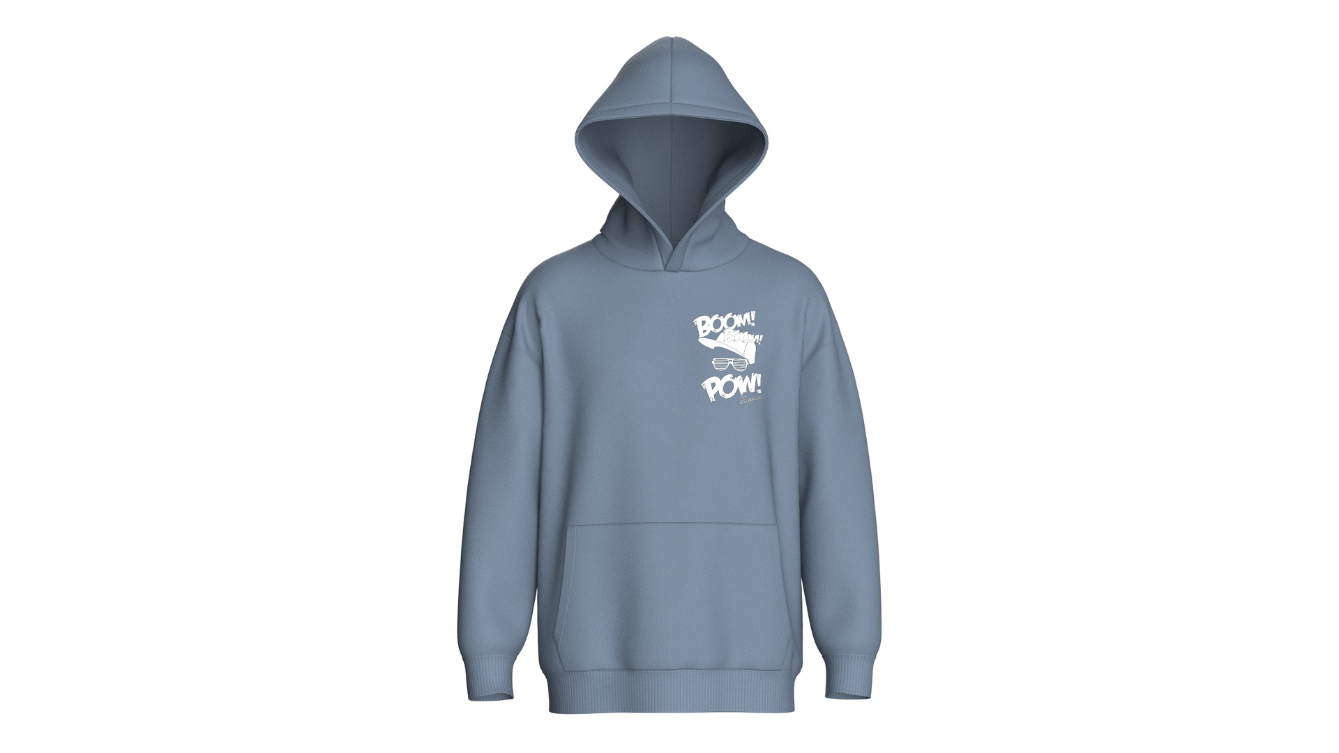 Media 1 for listing Men Printed Oversized Hoodie With Kangaroo Pocket | High Poly