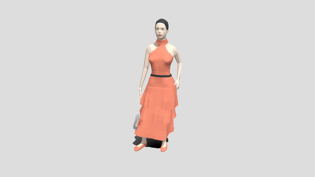 Media 1 for listing Low Poly Long Dress Woman