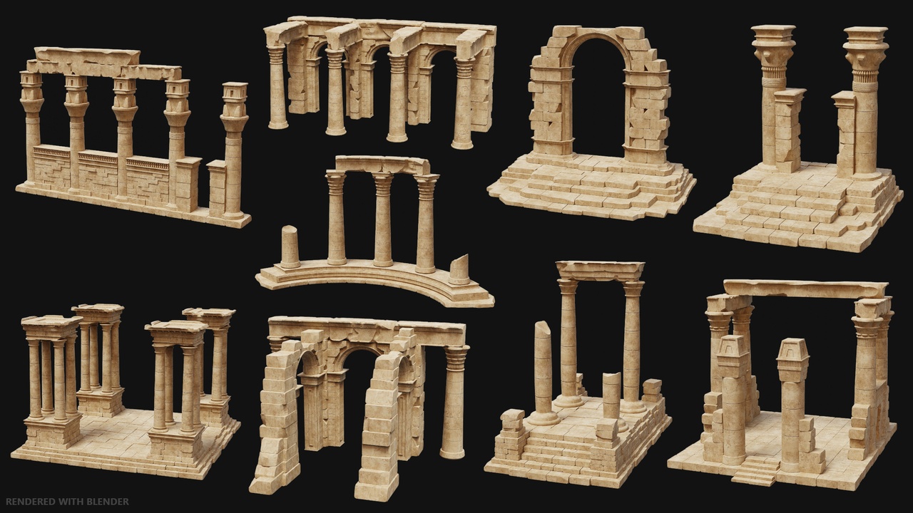 「buildings」type.C ancient ruins 佐伯泰典作① Ancient City Ruins | Fab