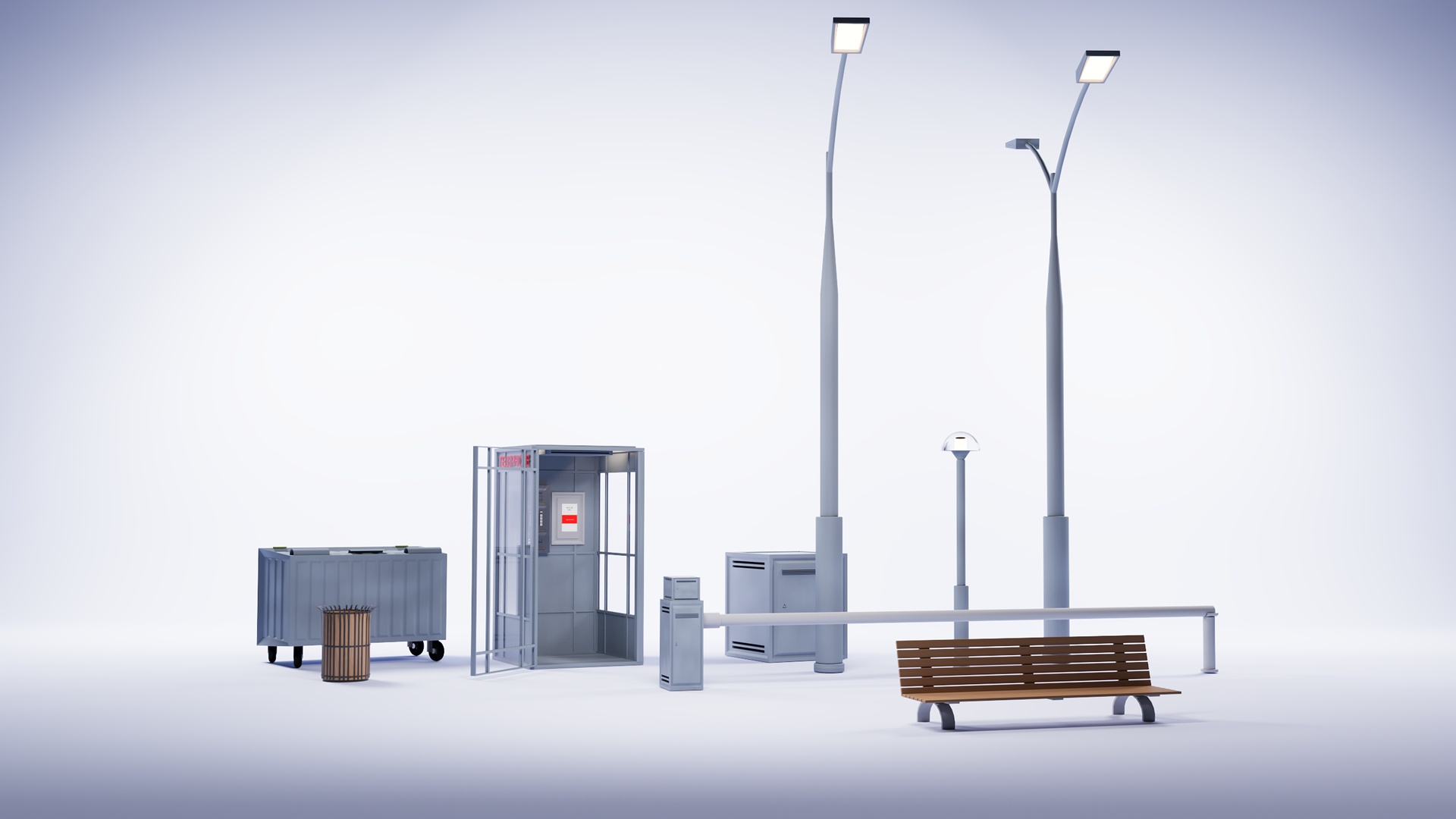 Media 1 for listing Urban Street Assets (Props) pack - 3ds max corona