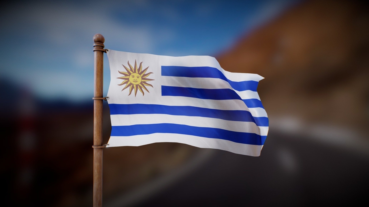 الوسائط 1 للقائمة Flag of Uruguay - Wind Animated loop