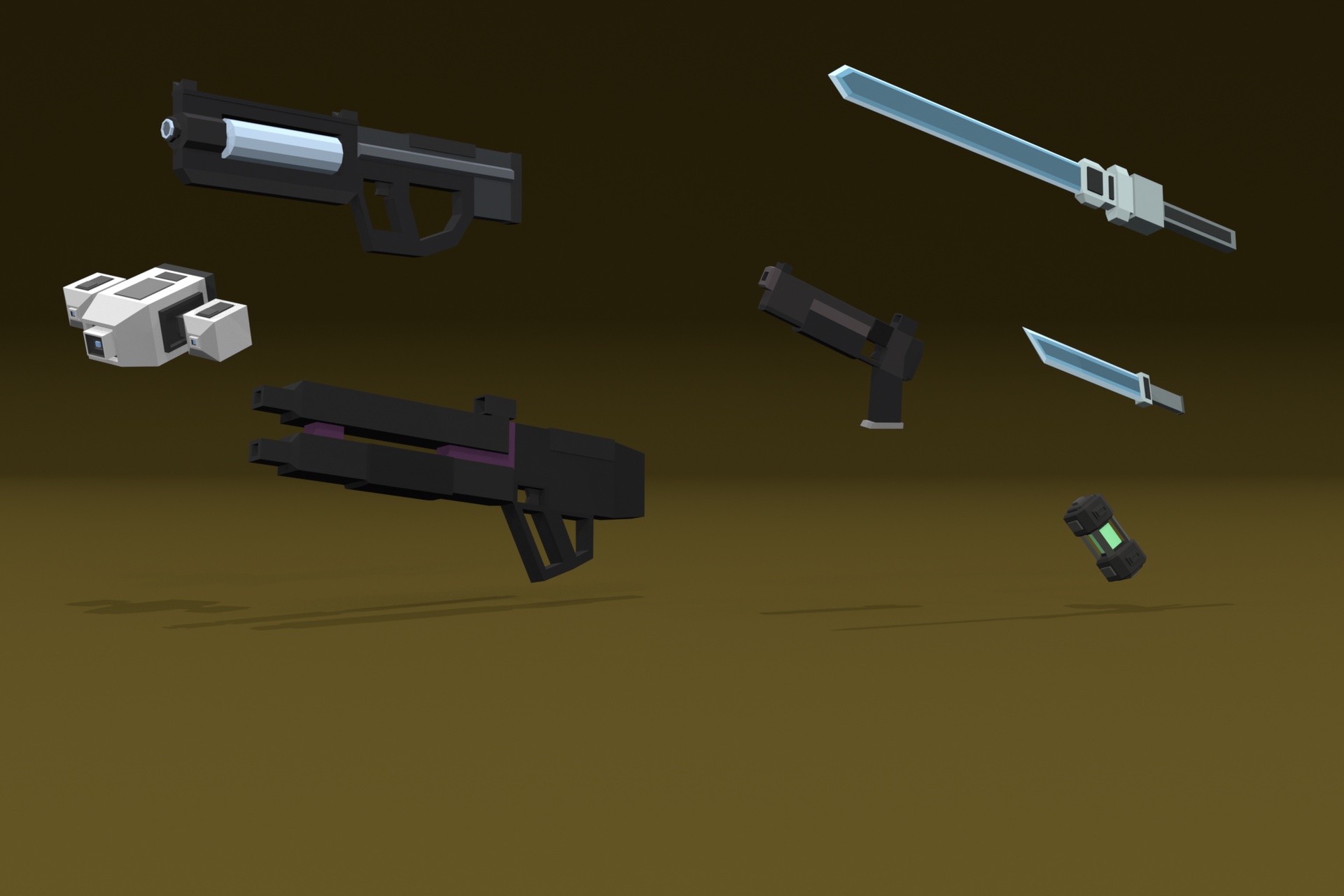 Media 1 for listing Low-Poly Sci-Fi Weapon Pack - Futuristic Guns & Drone
