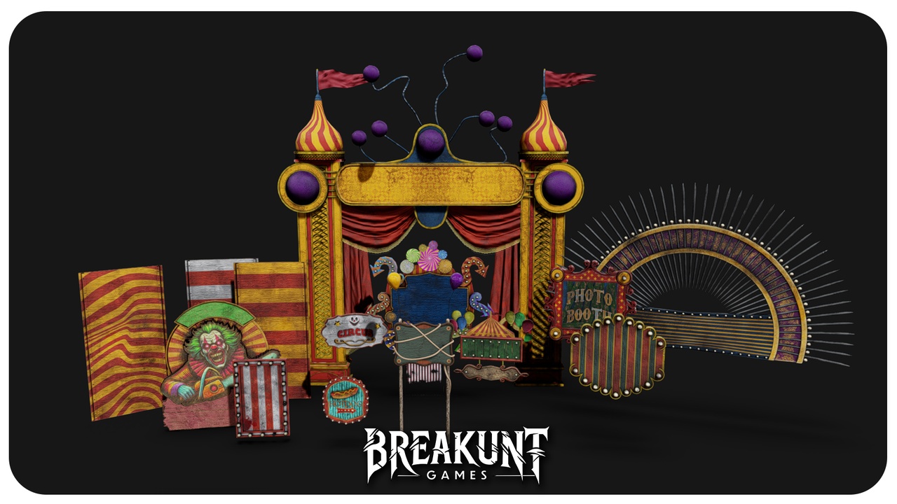 Média 1 pour l'article Interior Horror Circus Panels Pack | 19 unique assets
