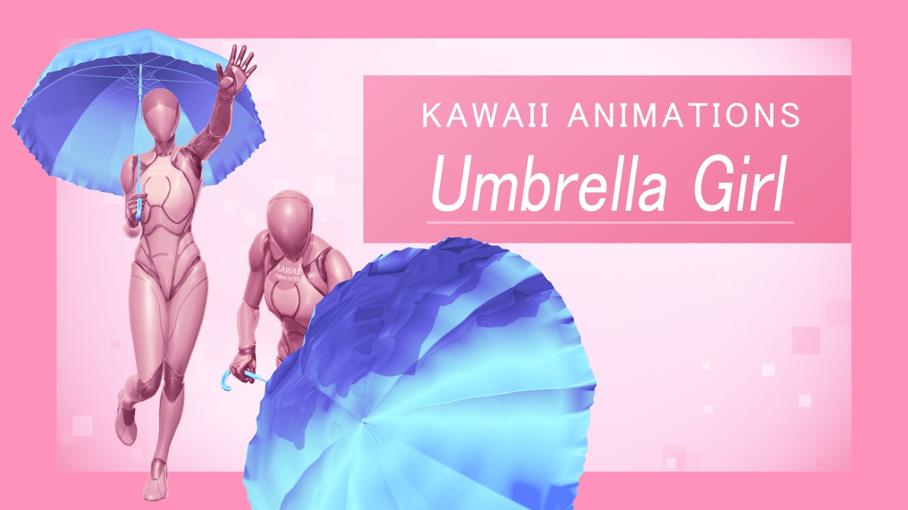 Media 1 for listing KAWAII ANIMATIONS Umbrella Girl