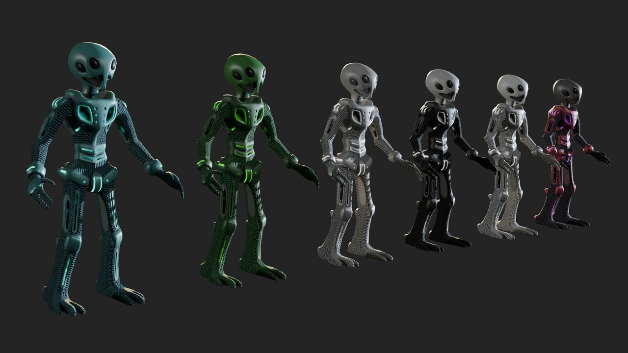 Media 1 for listing Low Poly Sci-fi Alien "Zeta" Bundle