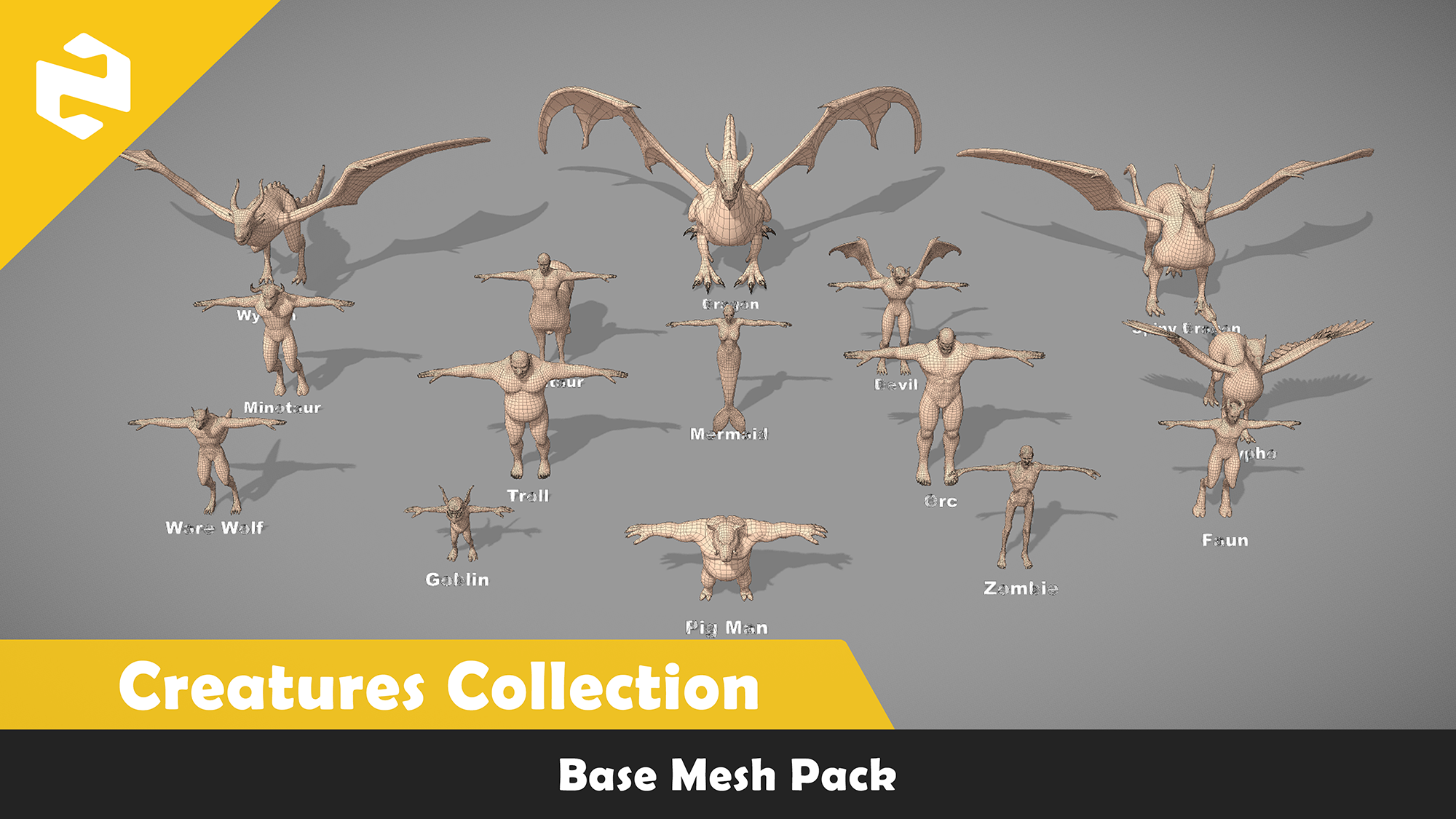 Base Mesh Pack - Creatures Collection | Fab