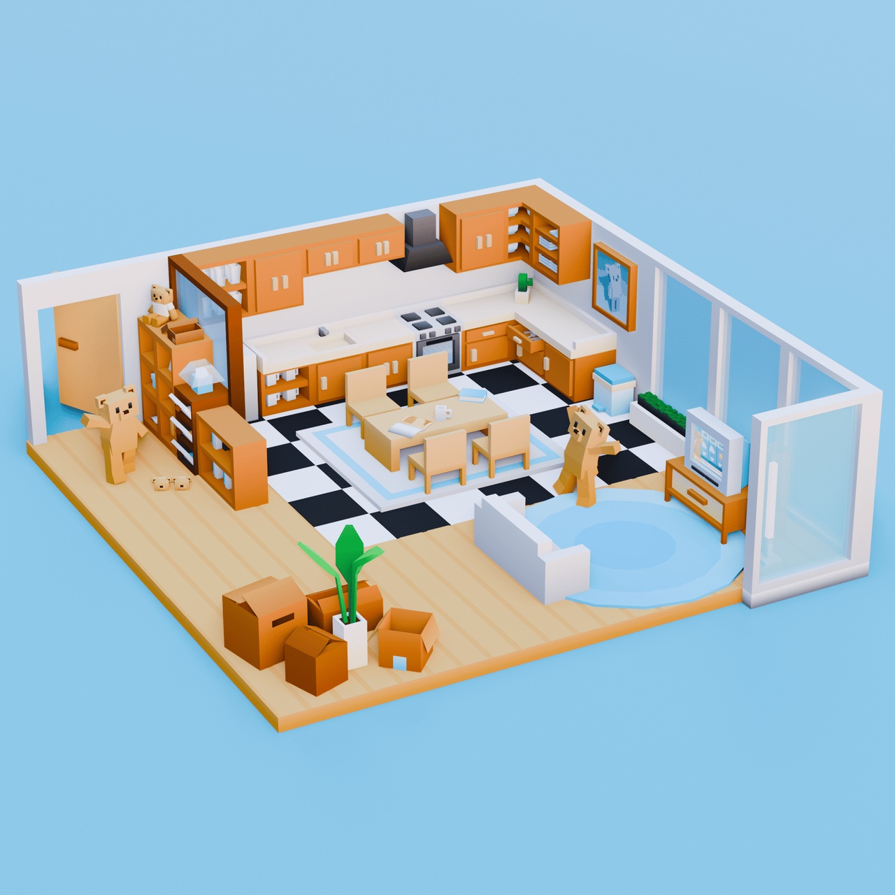 Moving In Game Cozy Multi Color Home Basic Interior Pack | Fab