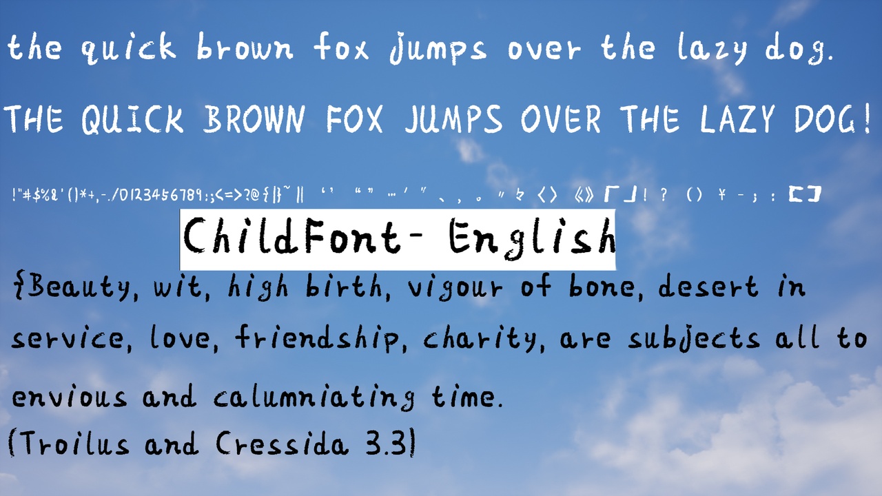 Media 1 for listing ChildFont - English