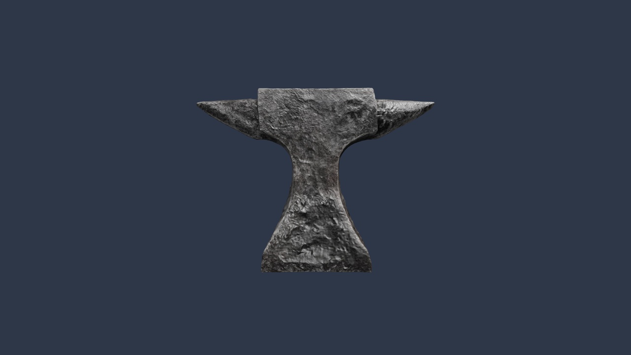 Media 1 for listing Game-Ready Medieval Blacksmith Anvil 3D Model - Low-Poly PBR Forge Asset